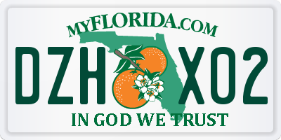 FL license plate DZHX02