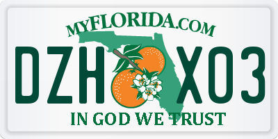 FL license plate DZHX03