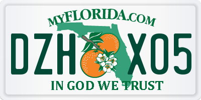FL license plate DZHX05