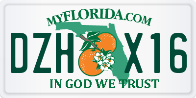 FL license plate DZHX16