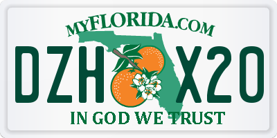 FL license plate DZHX20
