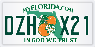 FL license plate DZHX21