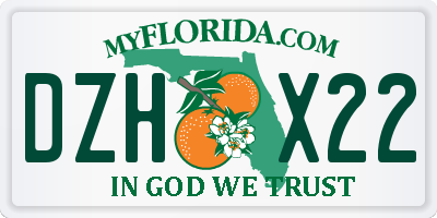 FL license plate DZHX22