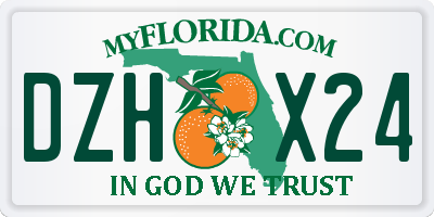 FL license plate DZHX24