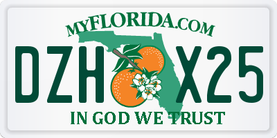 FL license plate DZHX25
