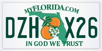 FL license plate DZHX26