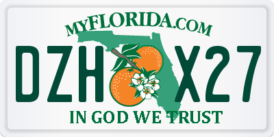 FL license plate DZHX27