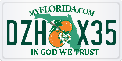 FL license plate DZHX35