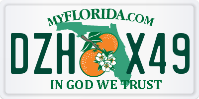 FL license plate DZHX49