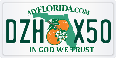 FL license plate DZHX50