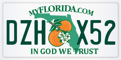 FL license plate DZHX52