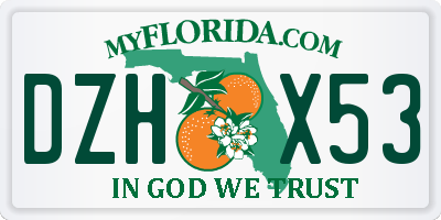 FL license plate DZHX53