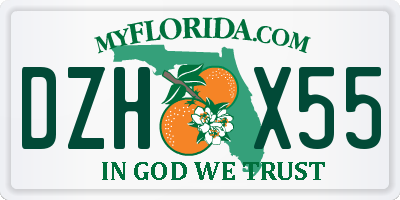 FL license plate DZHX55