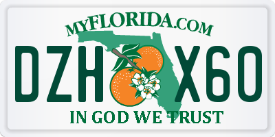 FL license plate DZHX60