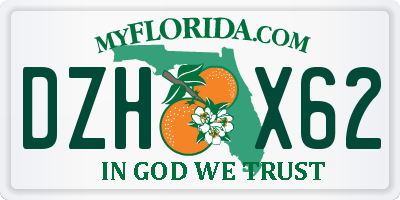 FL license plate DZHX62