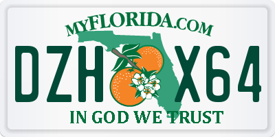 FL license plate DZHX64