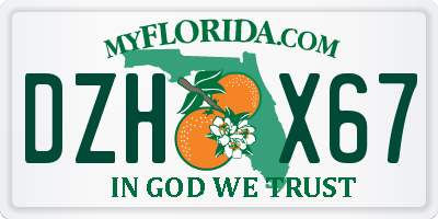 FL license plate DZHX67