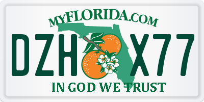 FL license plate DZHX77