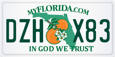 FL license plate DZHX83