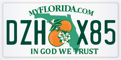 FL license plate DZHX85
