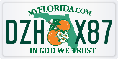 FL license plate DZHX87