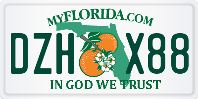 FL license plate DZHX88