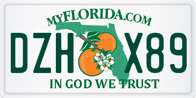 FL license plate DZHX89