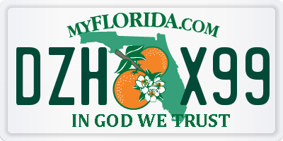 FL license plate DZHX99