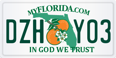 FL license plate DZHY03