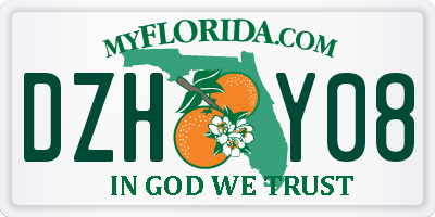 FL license plate DZHY08