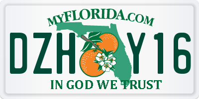 FL license plate DZHY16