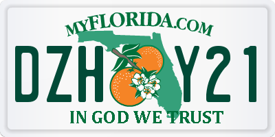 FL license plate DZHY21