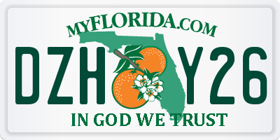 FL license plate DZHY26