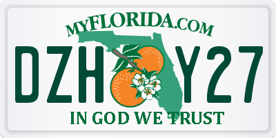 FL license plate DZHY27