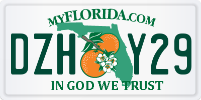 FL license plate DZHY29