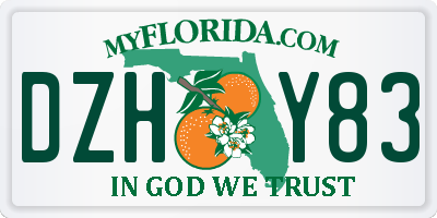 FL license plate DZHY83