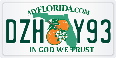 FL license plate DZHY93