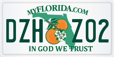 FL license plate DZHZ02