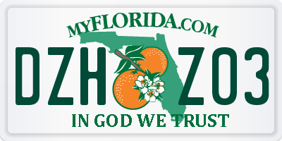 FL license plate DZHZ03