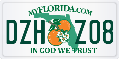 FL license plate DZHZ08
