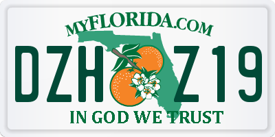 FL license plate DZHZ19