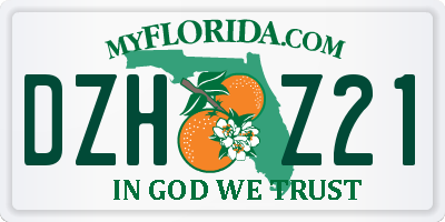 FL license plate DZHZ21