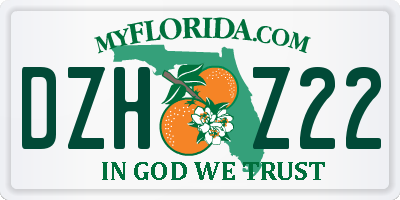 FL license plate DZHZ22