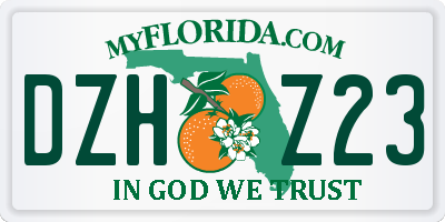 FL license plate DZHZ23