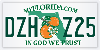 FL license plate DZHZ25