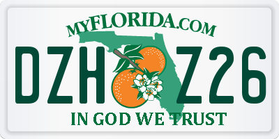 FL license plate DZHZ26
