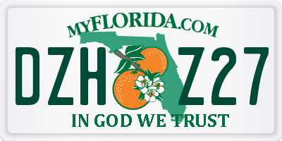 FL license plate DZHZ27