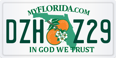 FL license plate DZHZ29