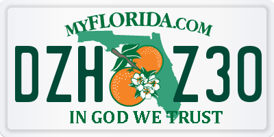FL license plate DZHZ30