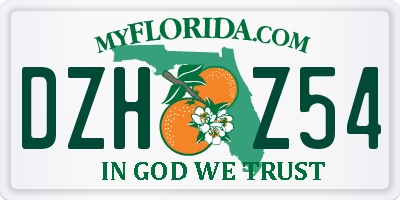 FL license plate DZHZ54